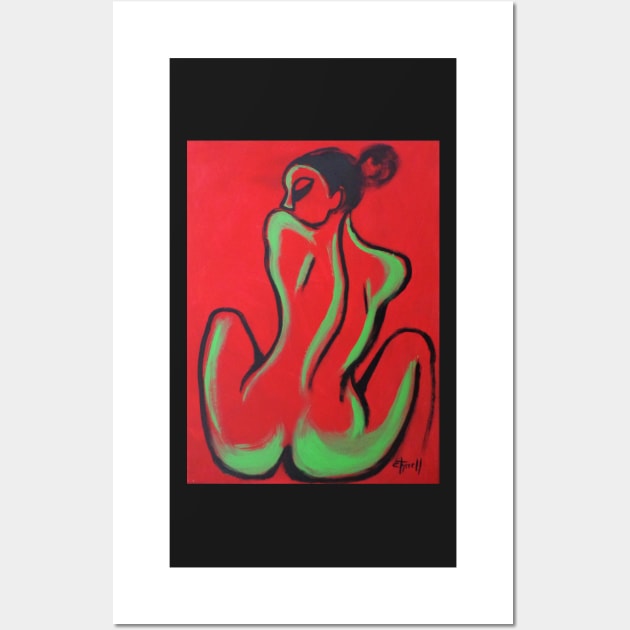 Red And Green Nude Wall Art by CarmenT